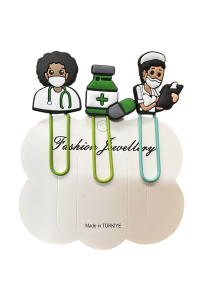 Buki'nin Atölyesi Bookmark / Paperclip Set of 3 Hospital Nurse Doctor Medicine
