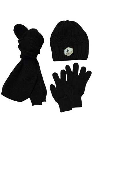 Kitti 9-15 ani Băiat Eșarfă Beanie Mănuși Set 3 piese