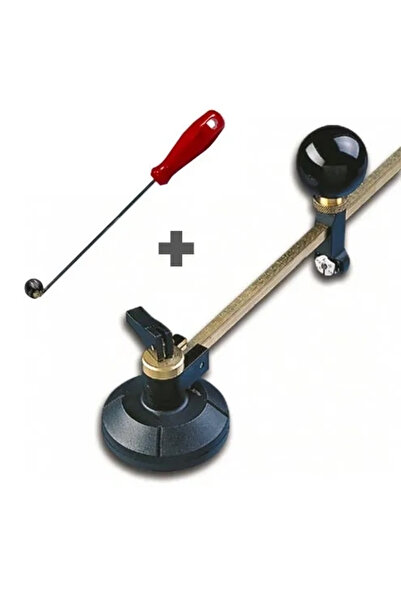 AyrStore Menfez Açma Seti - Cam Kesme Pergeli 40 Cm + Küre Cam Tokmağı