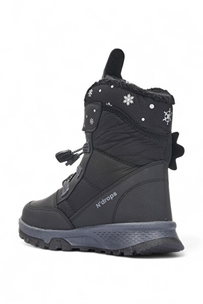 QUNDIR Kız Çocuk Su Geçirmez Kışlık Kaymaz Taban Kürklü Bot