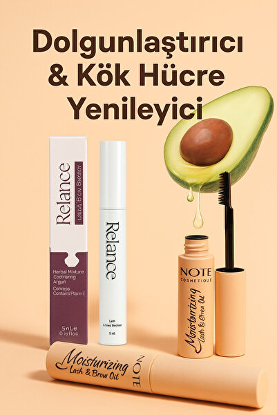 Relance & Note Lash Brow Set | Avokado & E Vitaminli Nemlendirici Bakım | Dol...
