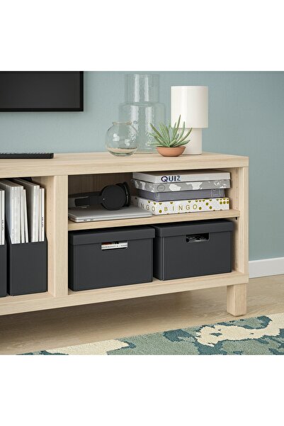 IKEA FJÄDERHARV Storage box with lid, anthracite, 25 x 35 x 16 cm