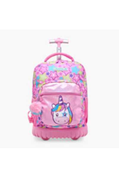 UNICORN حقيبة عربة للبنات، من 5 إلى 8 سنوات، بمقبض قابل للسحب