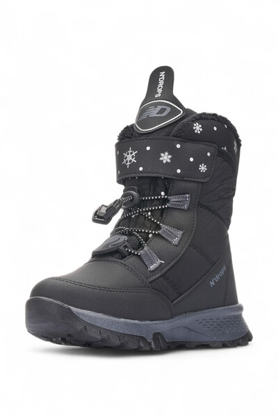 QUNDIR Kız Çocuk Su Geçirmez Kışlık Kaymaz Taban Kürklü Bot