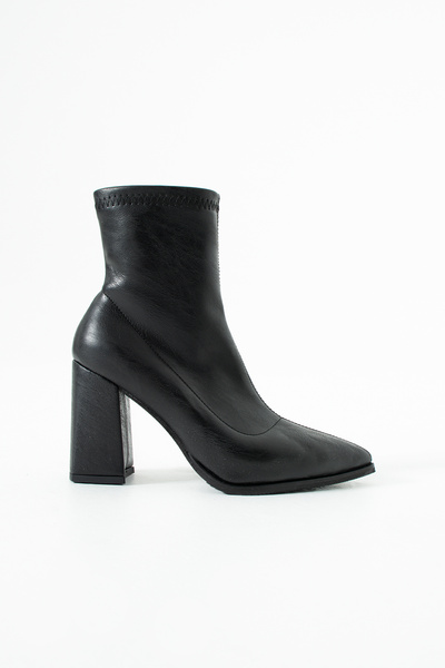 Gökçe Shoes Katie Siyah Streç Günlük Kullanım Kadın Topuklu Bot