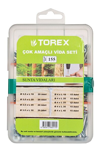 Torex Çok Amaçlı Vida Seti 155 Parça