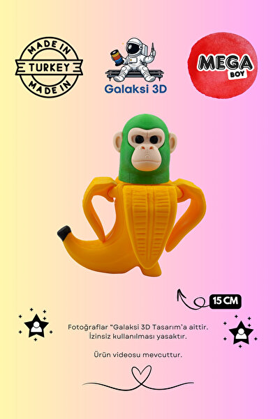 Galaksi 3D Chimpanzini Bananini 15 cm İtalyan Brainrot Figür - Dekoratif Kole...