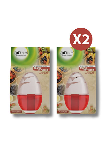 EXXTREM 2'li Tropik Meyveler Küre Oda ve Araba Kokusu – Dekoratif Cam Küre, F...