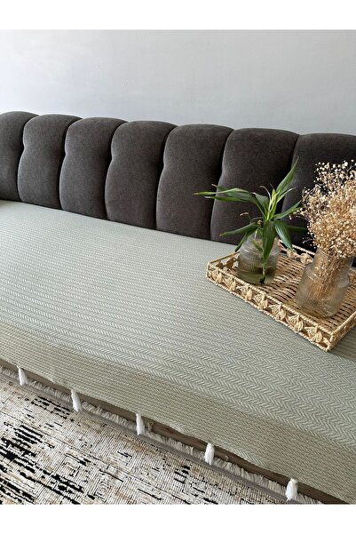 Doğa Şal Model Koltuk Örtüsü Su Yeşili