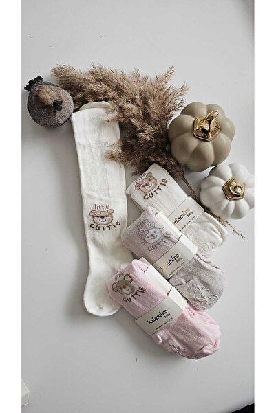 BEYAZ BEBE Baby Girl Pantyhose with Non-Slip Soles