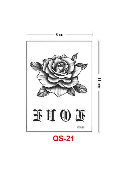 BP Tattoo Love Yazılı El Dövmesi El Üzeri Gül Modelli Dövme