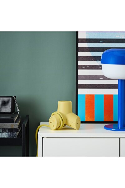 IKEA HORNFELS Extension cord, yellow, 1.8 m