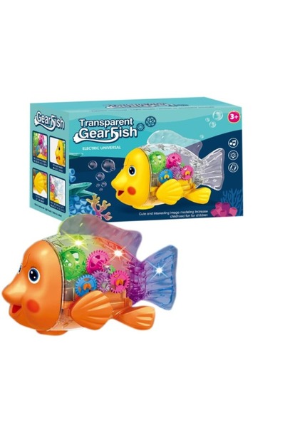 JML Jucarie din plastic peste cu sunete, lumini si efect angrenaj Transparent...