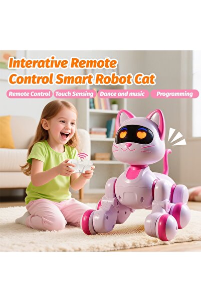 FELİTE Uzaktan Kumandalı çok fonksiyonlu USB şarjlı akıllı kedi Smart Robot C...