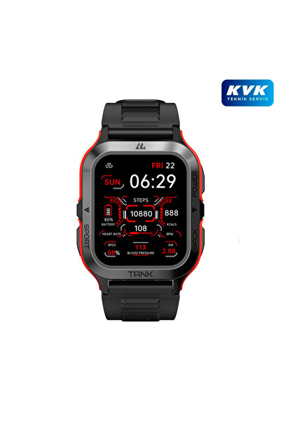 Kospet Tank M2 Smart Watch - Kırmızı - KVK Teknik Servis Garantili