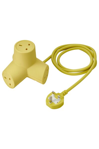 IKEA HORNFELS Extension cord, yellow, 1.8 m