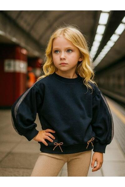 Zekids Φούτερ για κορίτσια με βαμβακερά μανίκια με λεπτομέρεια από τούλι και ...