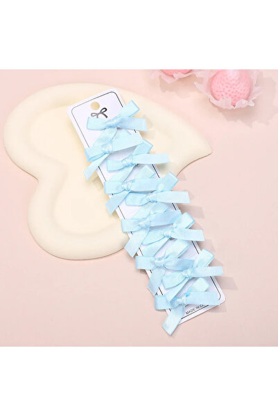 Fiyonks Atölye Women's Satin Ribbon Mini Bow Buckle 10 Pieces