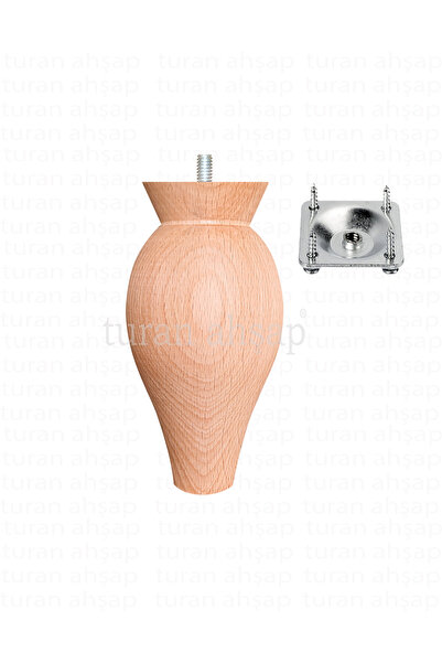 turanahşap Baza ayağı - Koltuk ayağı - Ahşap ayak - Uzunluk: 15 cm / Çap: 7.5 cm