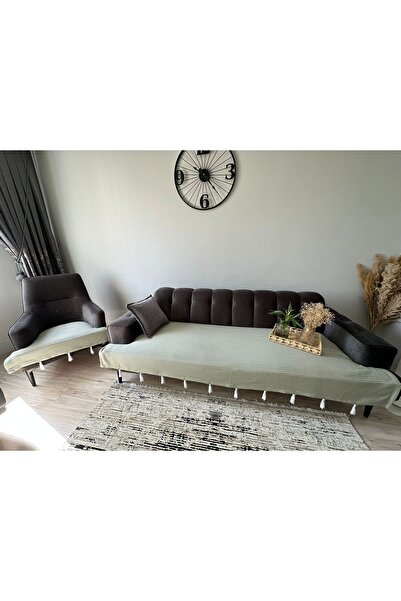 Doğa Şal Model Koltuk Örtüsü Su Yeşili