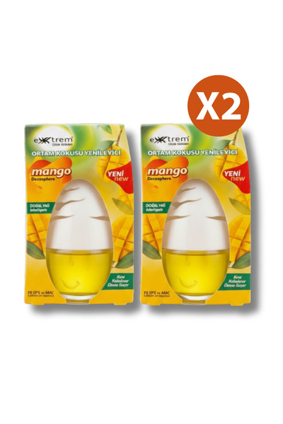 EXXTREM 2 Adet Mango Aromalı Ortam Kokusu | Küre Oda ve Araba Kokusu (2x100ml)