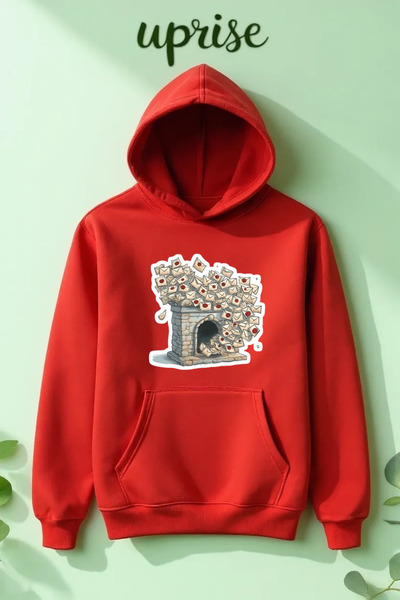 Vordevia Hanorac Letter cu imprimeu Cotton 3 Thread O supradimensionat