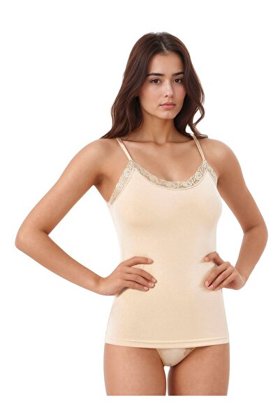 Alissa Women's Modal Cotton Lycra Lace Detailed String Strap 3-Piece Undershirt W6K6K0T4Ka