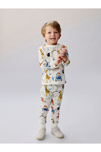 LC Waikiki Crew Neck Printed Baby Boys' Pyjama Set