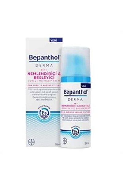 Bepanthol Derma Nemlendirici Besleyici Günlük Yüz Bakım Kremi Çok Kuru ve Hassas Ciltler 50 ml