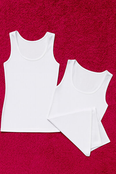 Alissa قميص داخلي نسائي من القطن الليكرا بحزام سميك مكون من قطعتين W6K6K0T1KA