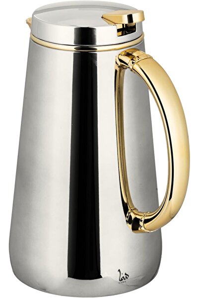 ALSAIF Coffee and Tea Vacuum Flask, leak-proof and keeps drinks hot, 0.5 Liter, Nickle/Gold