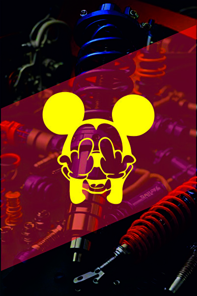 sticker ملصق زجاجي ثلاثي الأبعاد بتصميم ميكي مقاس 15×15 سم للسيارات والدراجات...