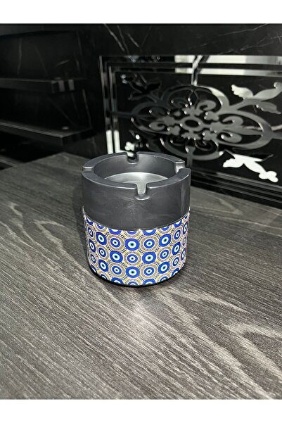 YAZICI Γυάλινο τασάκι χωρίς μυρωδιά με μοτίβο με μεταλλικό κάλυμμα