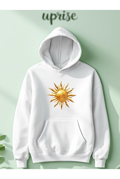 Vordevia Hanorac Bright Sun cu imprimeu Cotton 3 Thread O supradimensionat