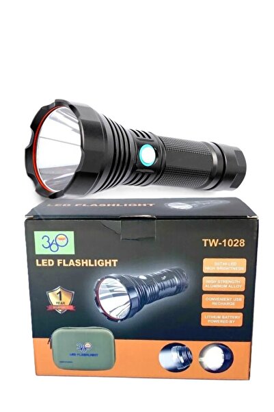 360 Light Professional Tactical Flashlight Super Bright 360° Rechargeable High Lumen LED 5 Modes Waterproof