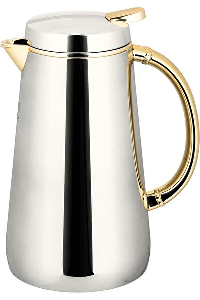 ALSAIF Coffee and Tea Vacuum Flask, leak-proof and keeps drinks hot, 0.5 Liter, Nickle/Gold