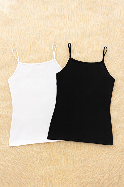 Alissa Women's Cotton Lycra String Strap Combed Cotton 2-Piece Undershirt W6K0K9T1Ka