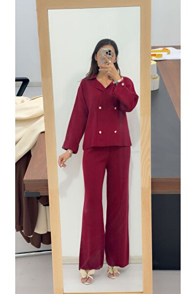MA ananas Four Button Knitwear Ecru Jacket and Pantalon