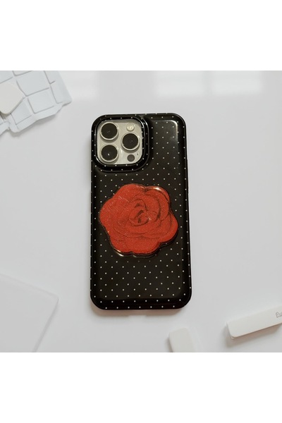 HYPERSOFT Iphone 15 (6.1 inç) Uyumlu Popsocketli Stant Olabilen Şık Desenli S...