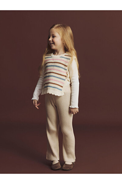 LC Waikiki Elastic Waist Flare Girls' Knitwear Leggings