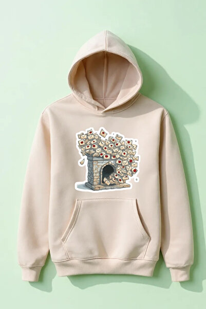 Vordevia Hanorac Letter cu imprimeu Cotton 3 Thread O supradimensionat