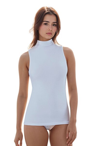 Alissa Women's Modal Cotton Lycra Sleeveless Half Turtleneck 4-Pack Tank Top T-Shirt W6K6K1T4Ka