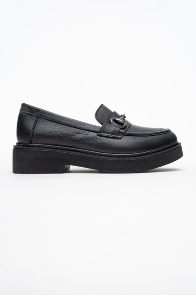 Ataköy Ayakkabı KADIN DERİ TOKALI OXFORD AYAKKABI SIYAH