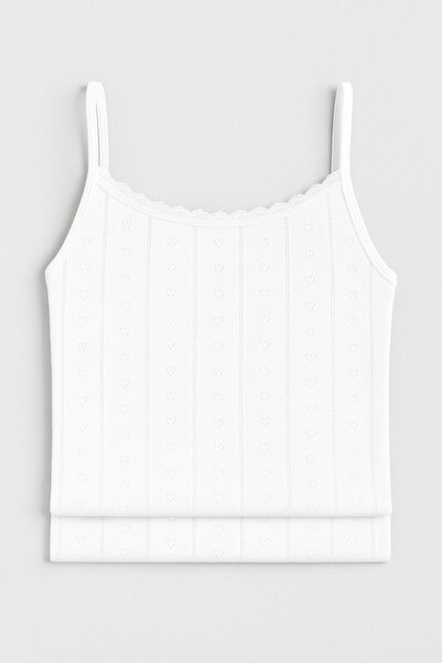 White Velvet Women's 100% Cotton Jacquard Soft Fabric Ecru Thread Strap 3-Piece Undershirt Qi̇3K13Lk4E.3L