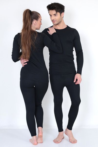 DOKU İÇ GİYİM Unisex Cotton Thermal Suit |   Comfortable Underwear Set Inner Wear