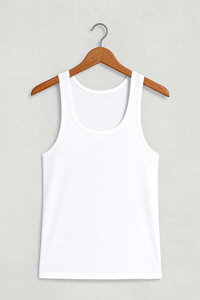 Alissa Men's 100% Cotton White 2-in-1 Rambo Undershirt