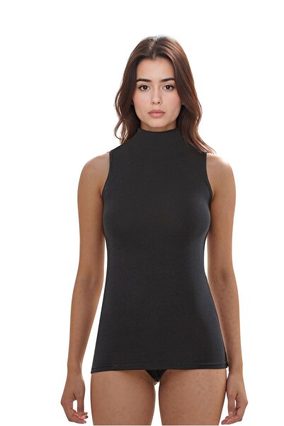 Alissa Women's Modal Cotton Lycra Sleeveless Half Turtleneck 2-Pack Tank Top T-Shirt W6K6K1T4Ka