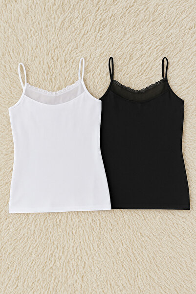 Alissa Women's Cotton Lycra String Strap Combed Cotton 2-Piece Undershirt W6K2K2T0Ka