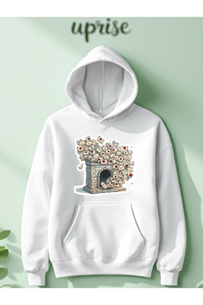 Vordevia Hanorac Letter cu imprimeu Cotton 3 Thread O supradimensionat