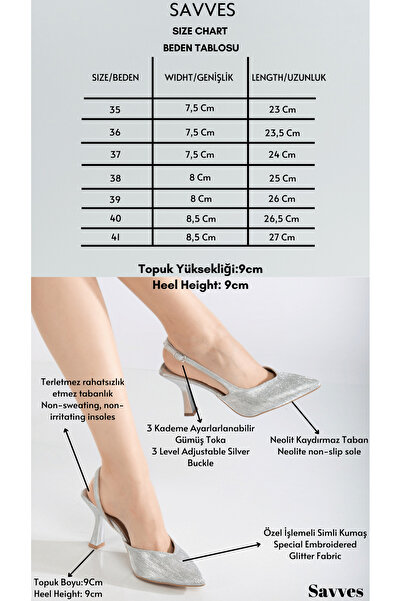 LUVİANO Kadın Gümüş Taş Detaylı Yandan Tokalı Topuklu Ayakkabı